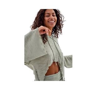 Urban Outfitters Out From Under Belle Hooded Sweater Pale Green Hoodie Medium